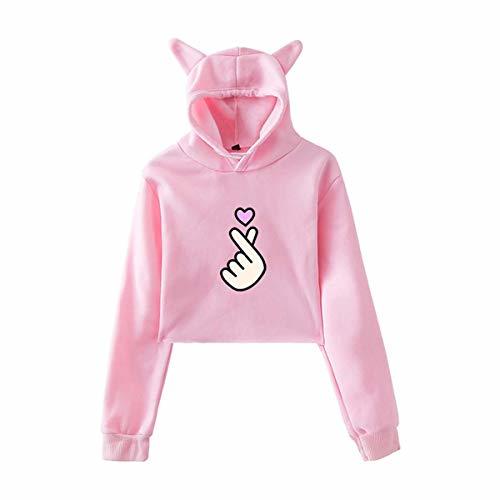 Moda Cat Ear Hoodies Women Harajuku Long Sleeve Sweatshirt Pullover Winter Autumn Cute