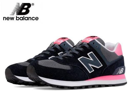 New Balance 574 Black and pink