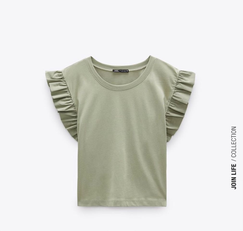 Social CAMISETA VOLANTE COMBINADO | ZARA 