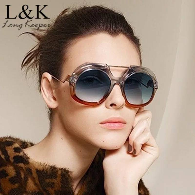 Social Óculos de sol redondos oversized,tamanho grande ócu