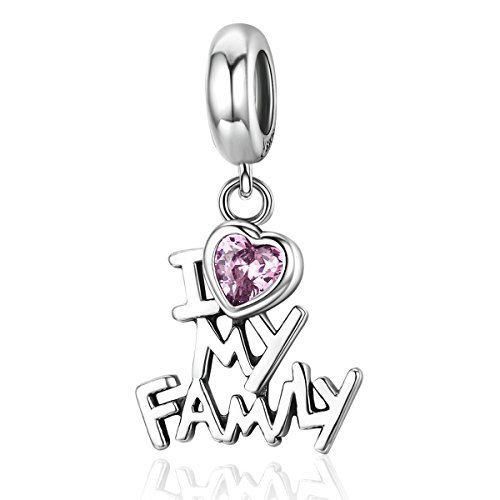 Abalorio con diseño "I Love Family"