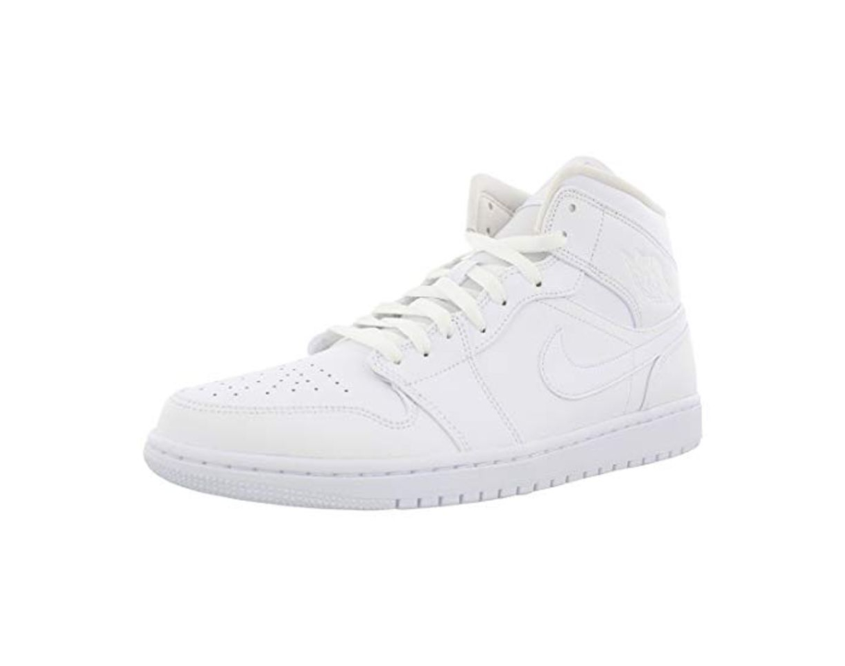 Moda Nike Air Jordan 1 Mid, Zapatos de Baloncesto para Hombre, Blanco