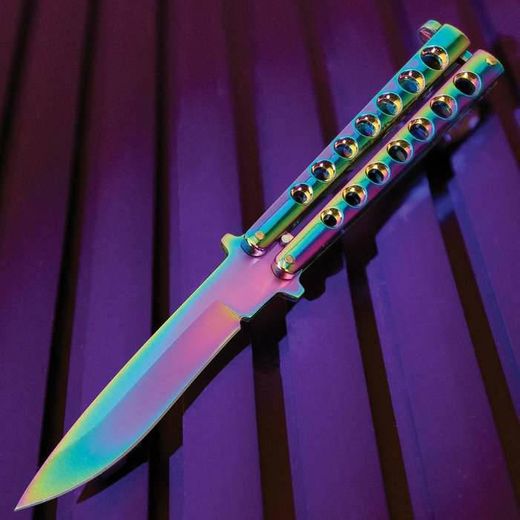 Rainbow Butterfly Knife Stainless Steel Blade