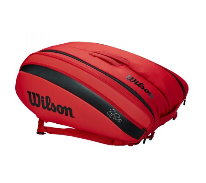 Fashion Wilson Federer DNA 12 Red Tennis Bag