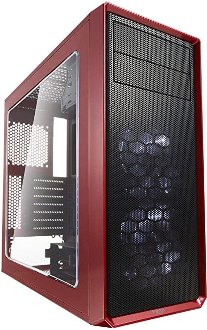 Lugares Fractal Design Focus G 2 x Ventiladores Silenciosos USB3 Ventana Panel ATX PC Caso – Rojo