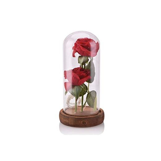 Ti-Fa Lámpara De Mesa LED Rosa para Siempre Rosa Elegante Cúpula De