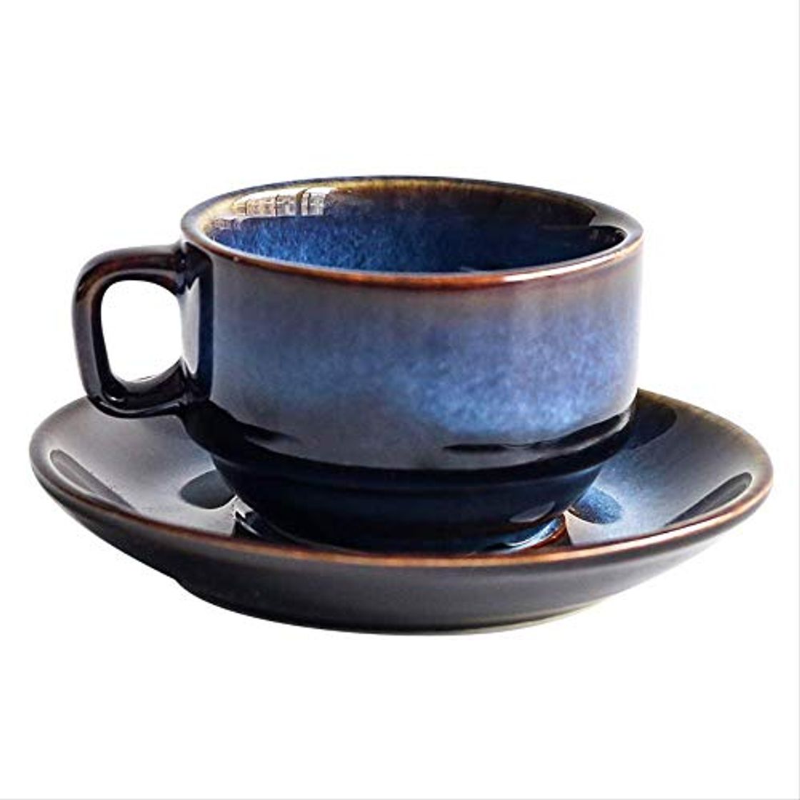 Social HYOUH Porcelana_de_huesoJuego de Platos de Taza de café de cerámica Azul Profundo