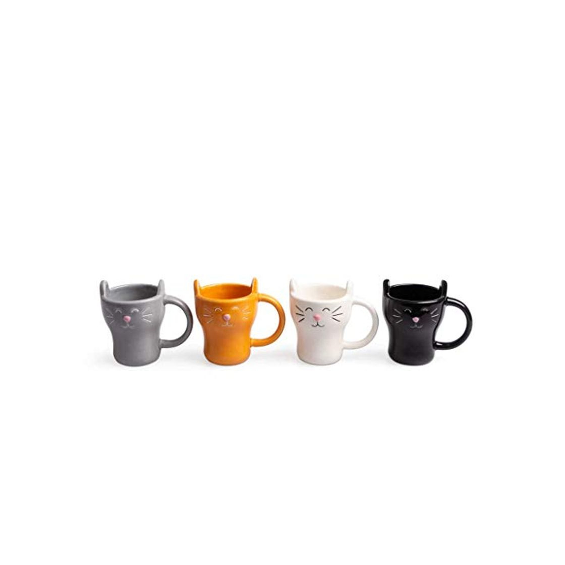 Social Balvi Set café Meow! 4 Tazas con Forma de Gato Capacidad: 90ml