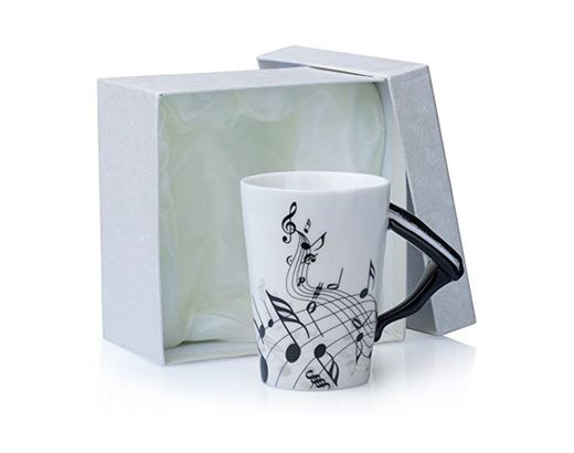 Taza de cerámica con motivo Henkel - Diseño de "piano" blanco e