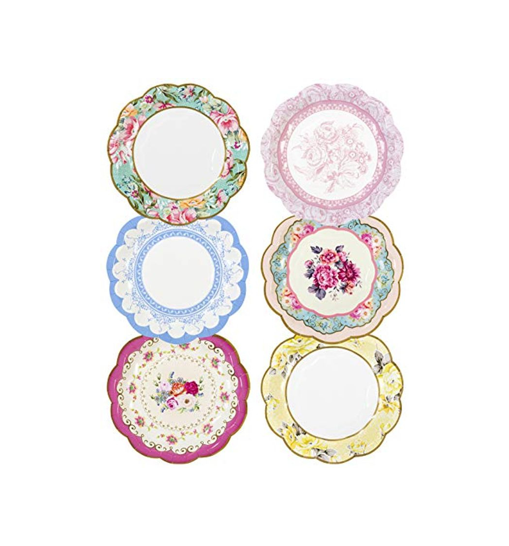 Productos Talking Tables platos vendimia con detalle floral en 6 colores diferentes “Truly