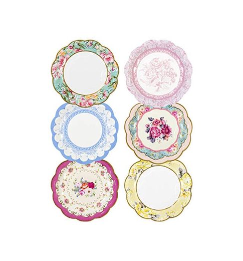 Talking Tables platos vendimia con detalle floral en 6 colores diferentes “Truly