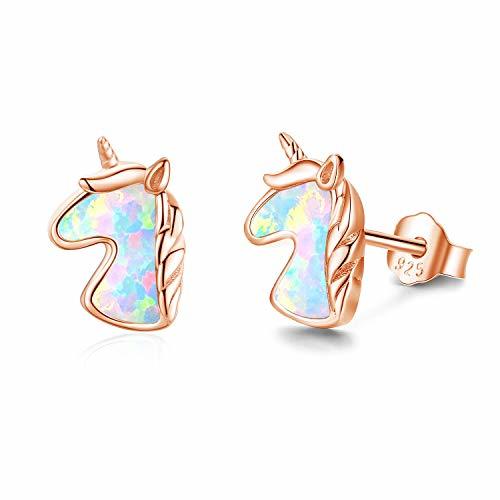 Product Pendientes de unicornio de oro rosa