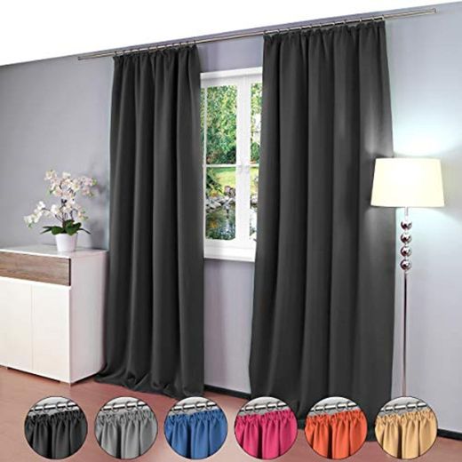 Gräfenstayn® Alana - cortina térmica opaca de un solo color Cortina de