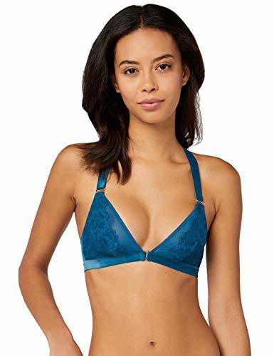 Product Marca Amazon - IRIS & LILLY Sujetador Cierre Frontal Mujer, Azul