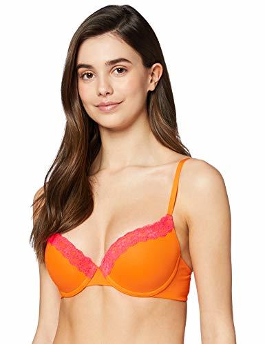 Productos Marca Amazon - IRIS & LILLY Sujetador Body Natural Push-up Mujer, Naranja