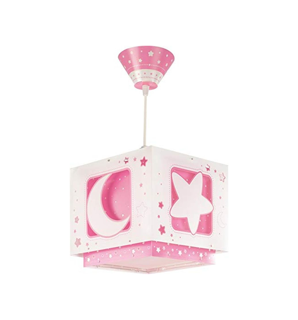 Product Dalber Moon Light Lámpara de Techo Infantil Luna y Estrellas MoonLight Rosa