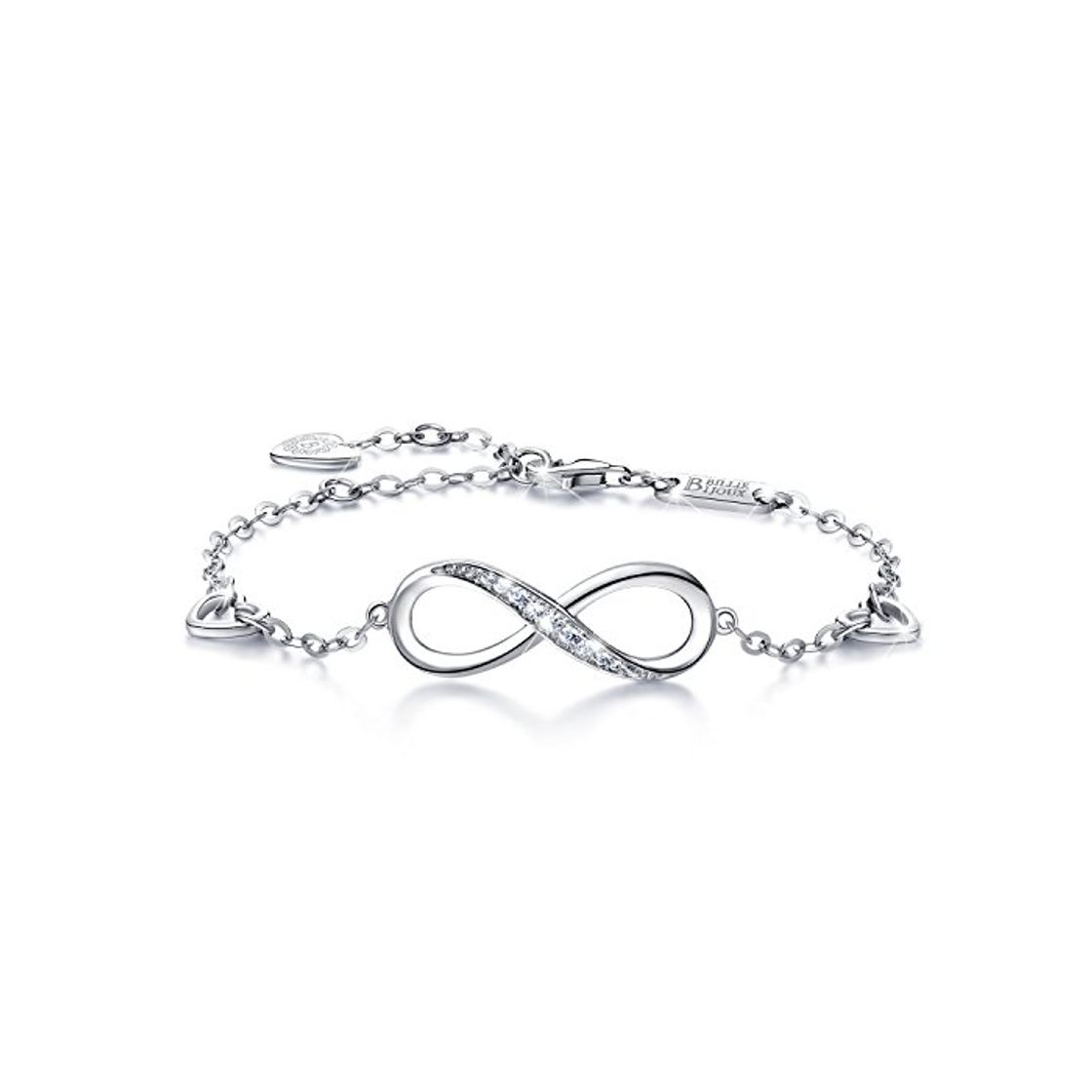 Social Billie Bijoux Pulsera de Plata esterlina Mujer Símbolo Amor Infinito Brazalete de