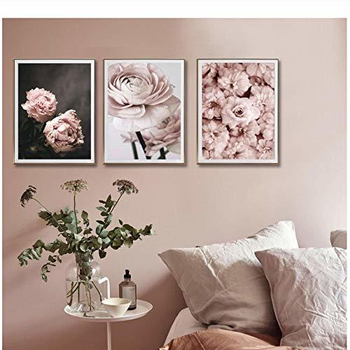 Product Romántico Rosa Claro Flores de Peonías Pinturas en Lienzo Carteles Florales Impresiones