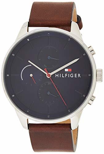 Moda Tommy Hilfiger Reloj Multiesfera para Hombre de Cuarzo con Correa en Cuero