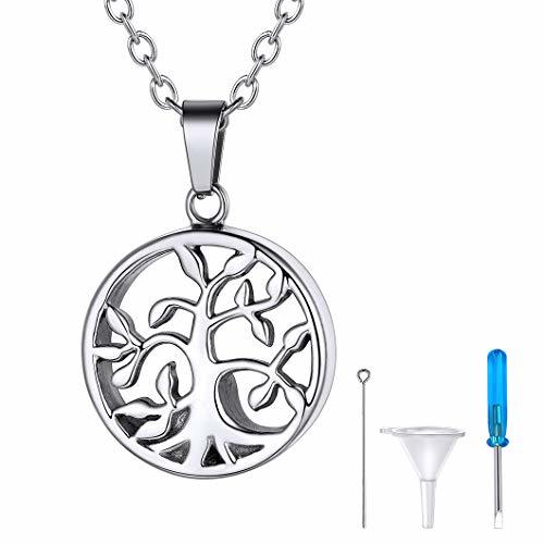 Product Richsteel Personalizable Guardapelo Árbol de Vida Colgante Collar Ajustable 22 Pulgadas