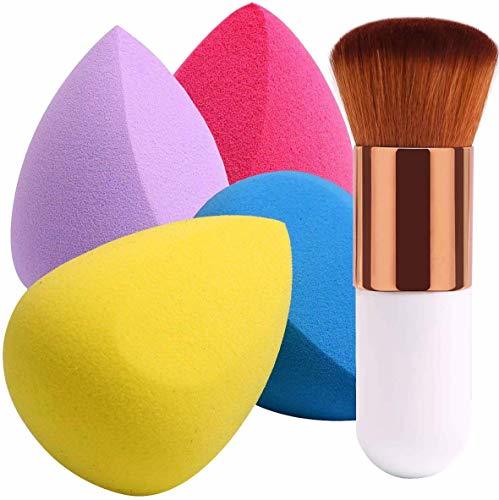 Social BEAKEY 4+1 Set de Esponja de Maquillaje con Brochas