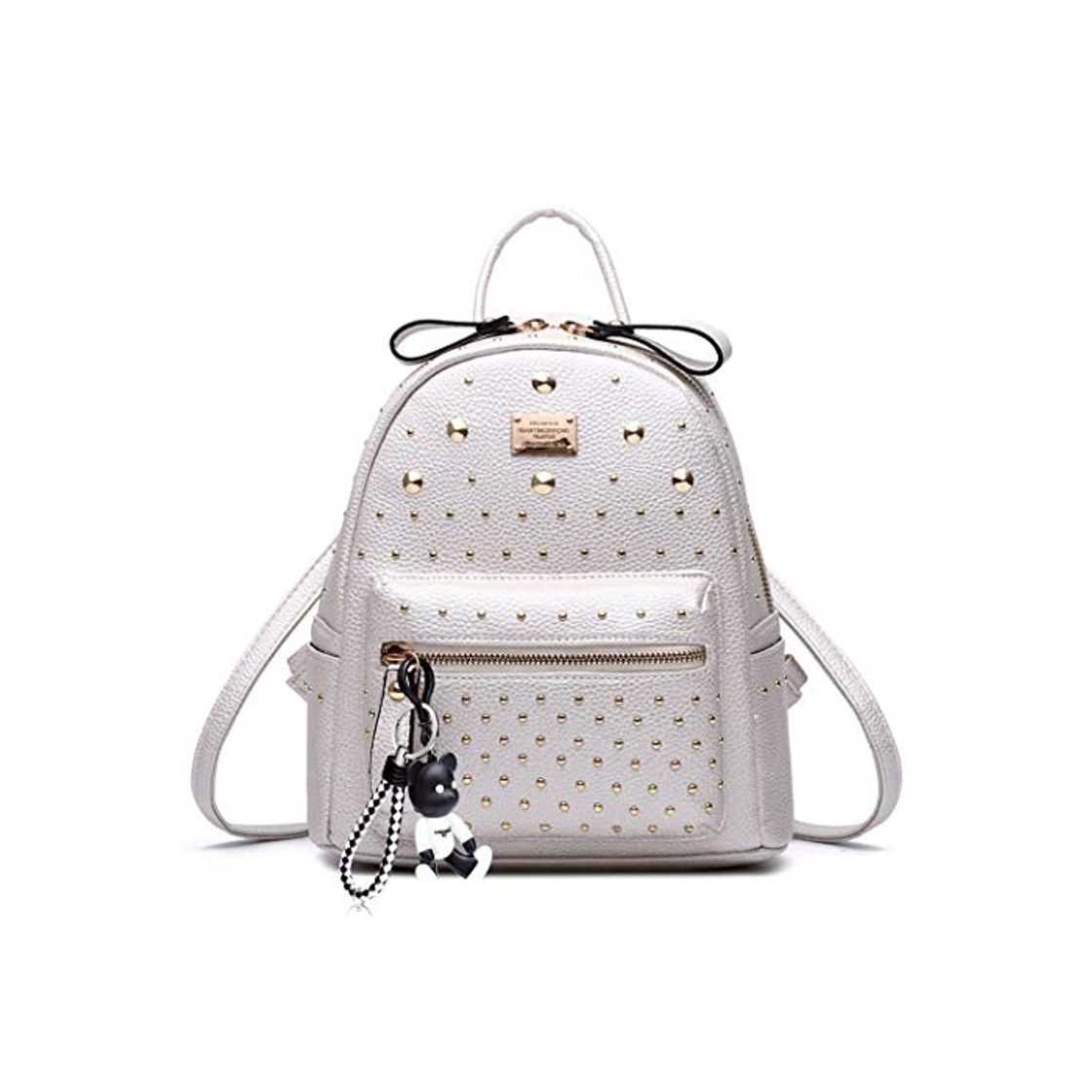 Social DEERWORD Para mujer Bolsos mochila Bolsos bandolera Carteras de mano Mochila escolar Bolsa para portátil Cuero Piszkosfehér
