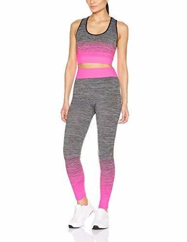 FM London Crop Top and Leggings Conjunto Ropa Deportiva, Rosa