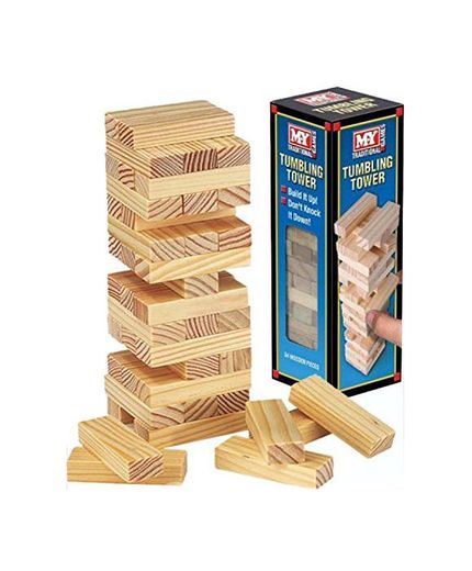 Wooden Tumbling Stacking Tower Kids Family Party Board Game by Holland Plastics