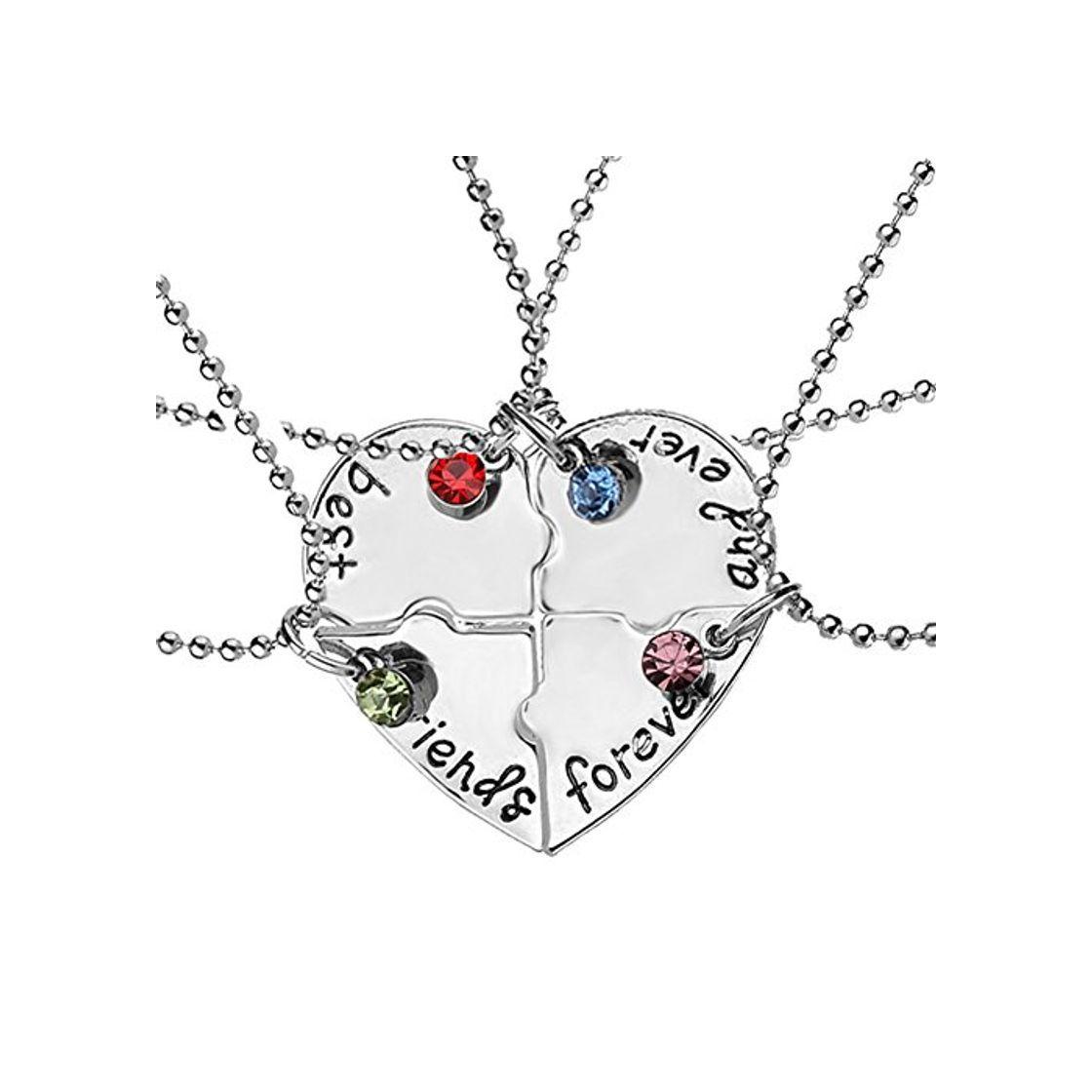 Social EQLEF® 4 Collar de la Amistad de la Plata de la aleación