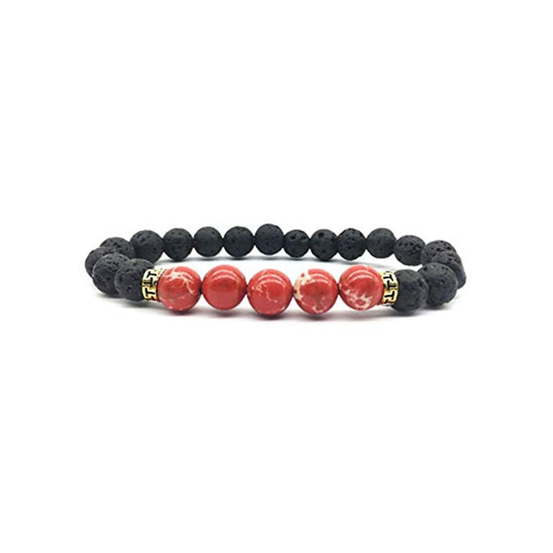 Social Pulseras de Chakra Piedra Natural Pulsera de Cuentas de Lava Negra Mujeres Hombres Joyería de Yoga Balance Pulseira Feminina Pulsera de oración de Buda