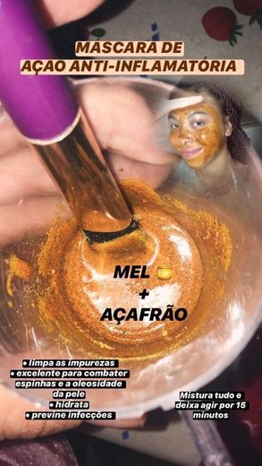 Máscara para a pele de Mel e Açafrão 