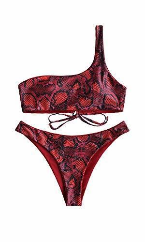 ZAFUL Bikini Set Reversible con Relleno Estampado de Serpiente para Mujer 2019