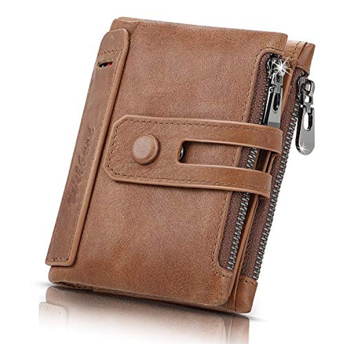 Product WILBEST Carteras Hombre con Monedero, Cartera Hombre Cuero - Cierre de 2