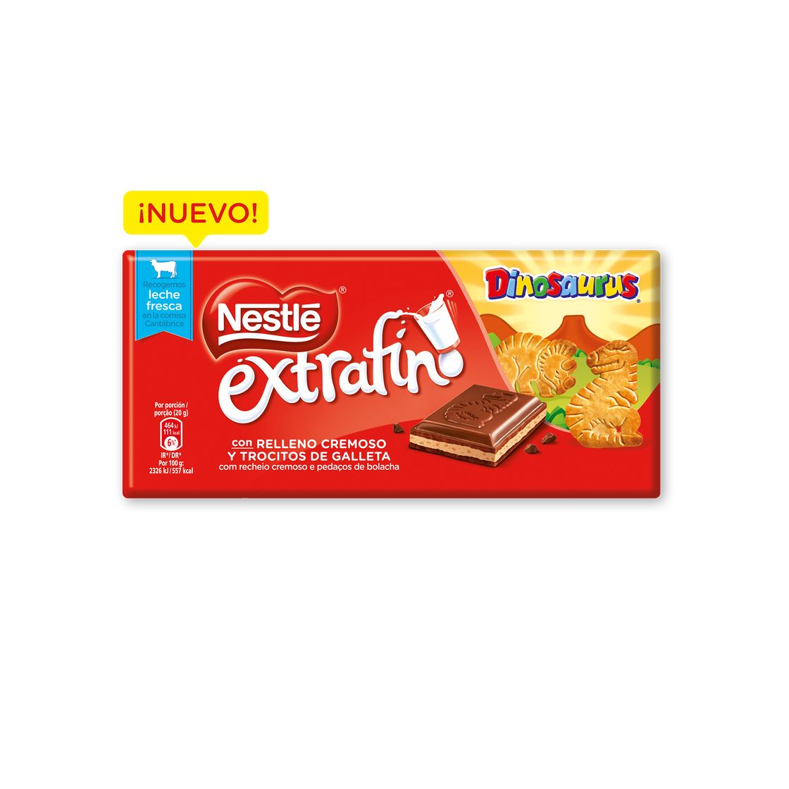 Products Dinosaurus chocolate con leche con relleno cremoso y trocitos de