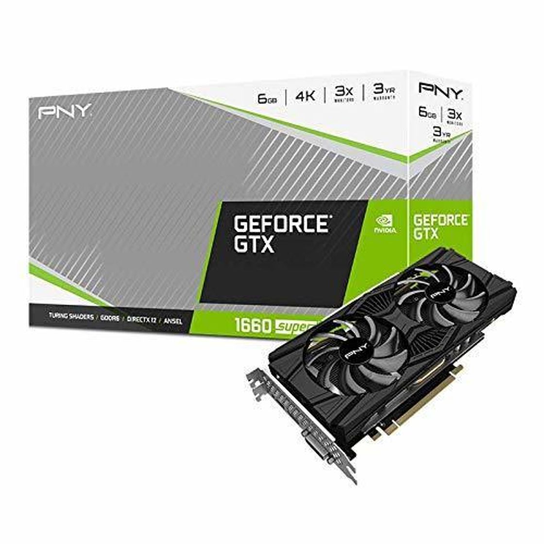 Social PNY GeForce GTX 1660 Super 6GB Tarjeta gráfica con Doble Ventilador