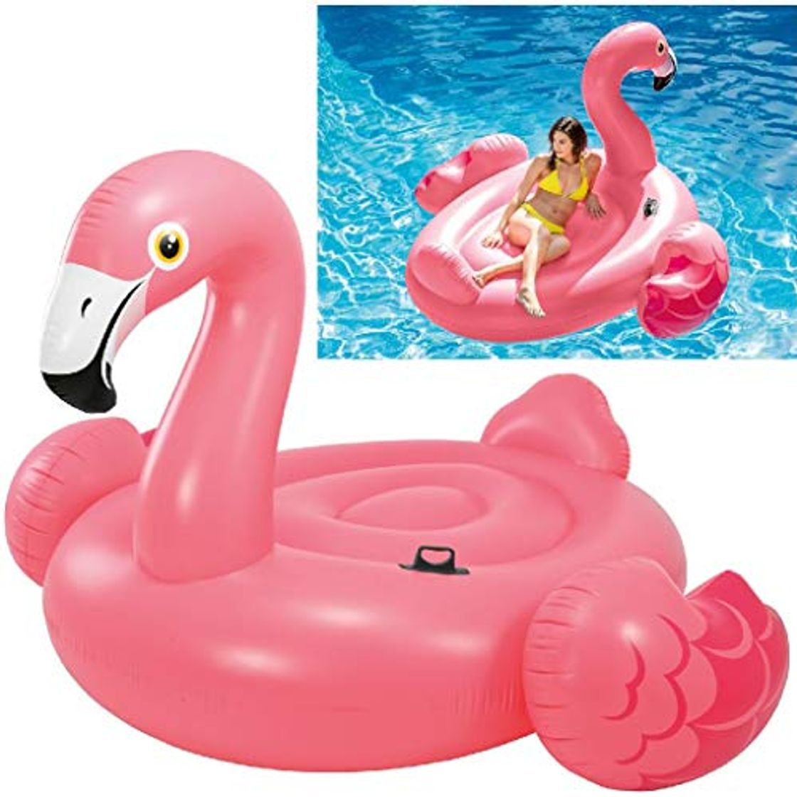 Social Intex- Flamingo Flamenco XL hinchable 218 x 211 x 136 cm, Color