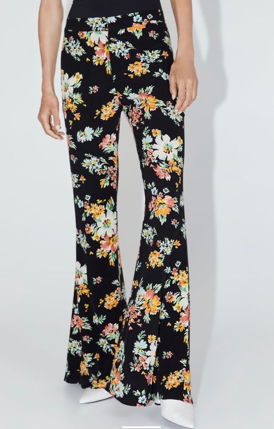 Moda Calças Floral 