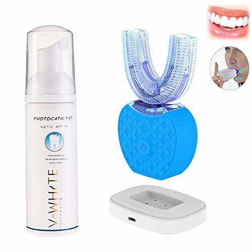 Cepillo de Dientes Eléctrico, 360° Ultrasónico Automático Cepillo de Dientes Impermeable IPX7