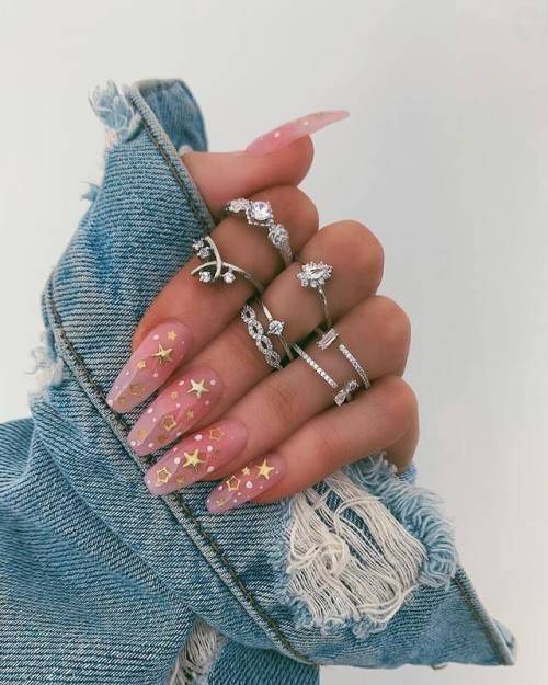 Fashion Unhas originais de estrelas transparente 🌟🌠