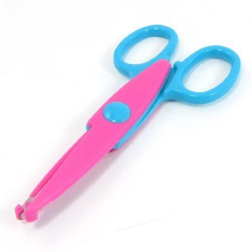 DealMux Crafts papel plástico de onda lâmina de borda Tesoura azul-de-rosa quente