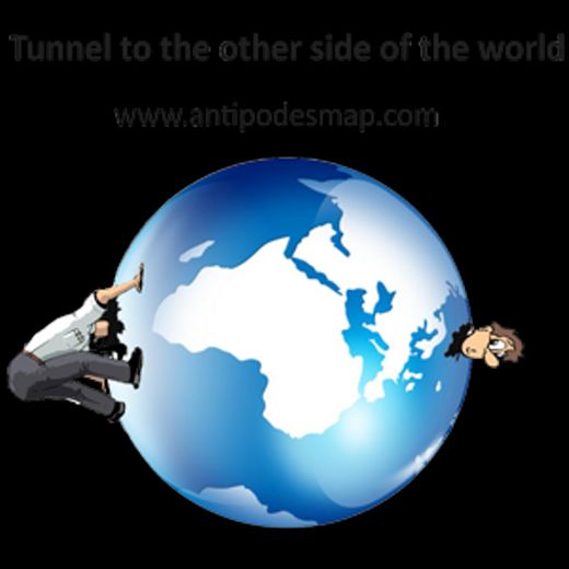 Antipodes Map - Tunnel to the other side of the world