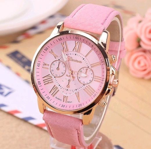 Relógio Feminino Rose Geneva – pulseira couro

