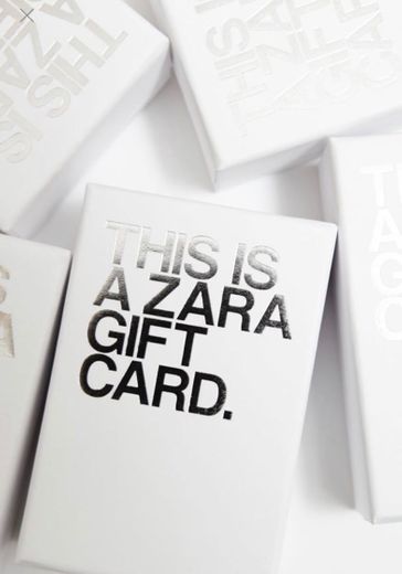 GIFT CARD ZARA NO VALOR DE 100€