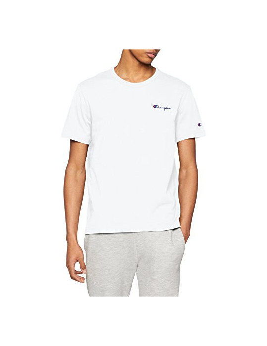 Moda Champion Classic Small Logo para Hombre Camiseta, Blanco