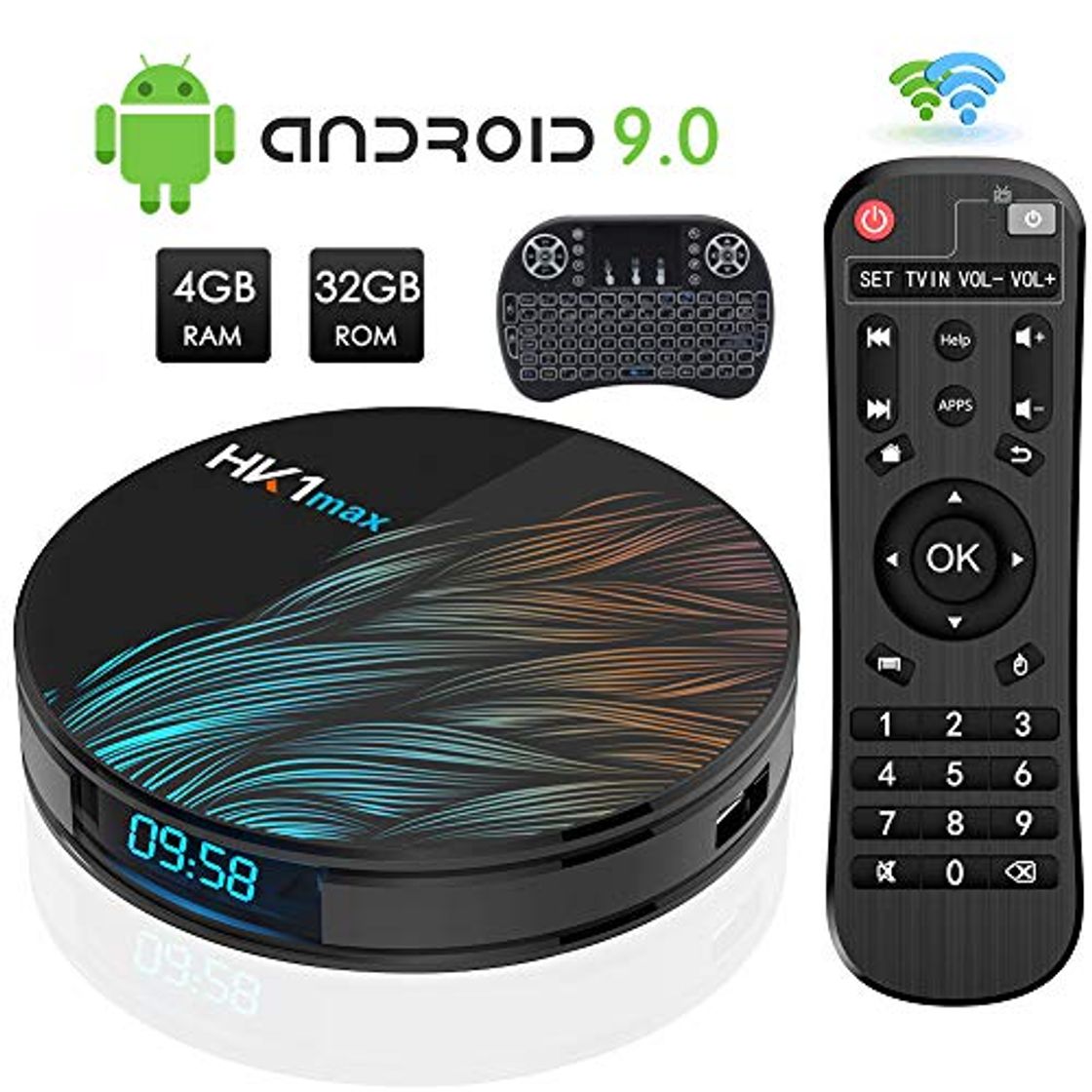 Social TV Box, HK1 MAX RK3318 Quad-Core Android 10.0 TV Box con Mini
