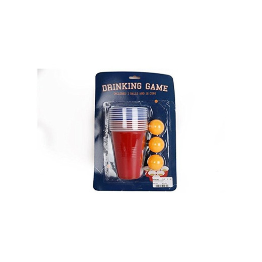 Original adultos juego de beber cerveza Pong Set 12 rojo vasos de plástico