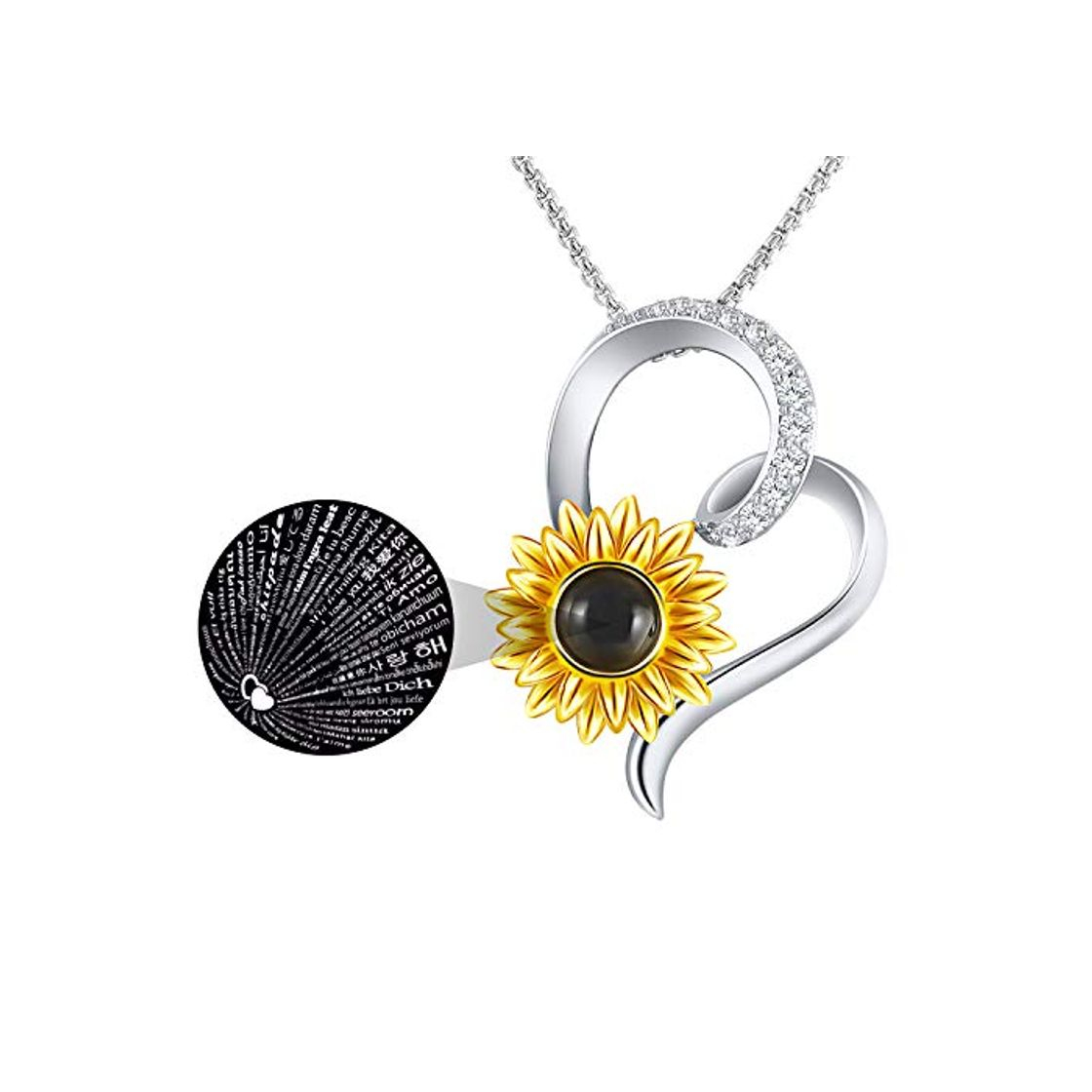 Social SNZM Collar colgante de corazón de amor Collar I Love You Collar