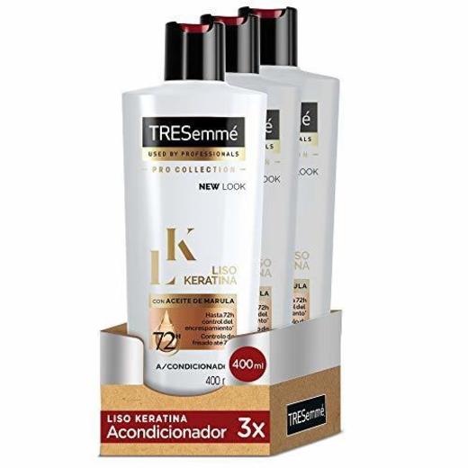 TRESemmé Acondicionador Liso Keratina - Paquete de 3 x 400 ml -