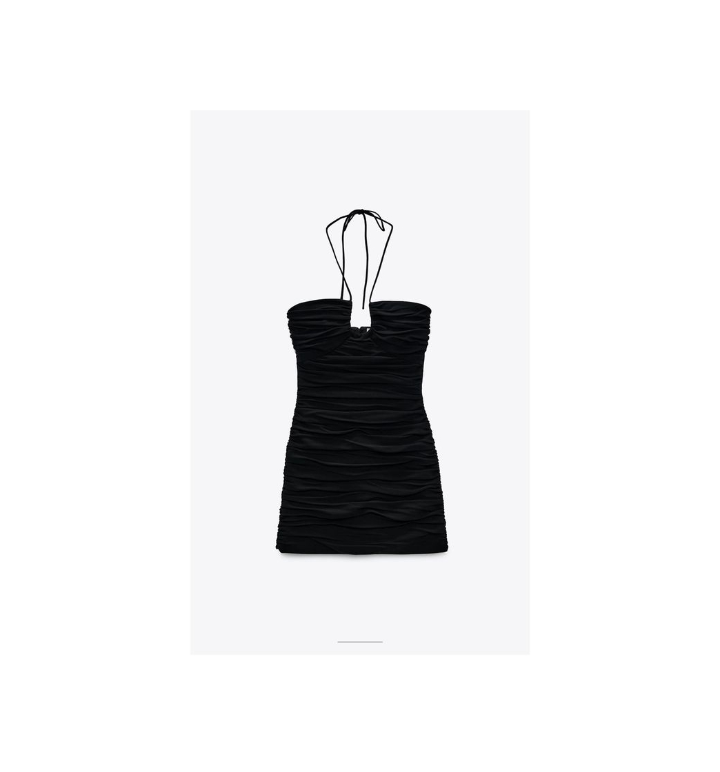 Moda DRAPED MINI DRESS - Black