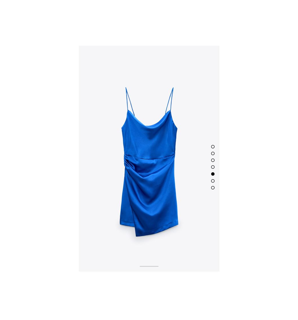 Fashion Vestido Mini Drapeado Azul